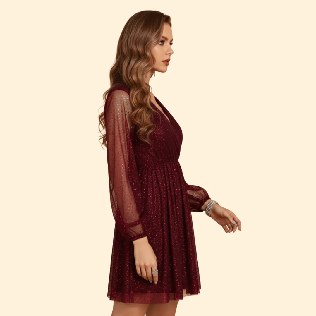 Women's Solid Color Maxi Dress with V-Neck - Image 7