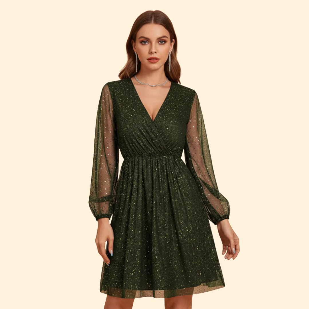 Women's Solid Color Maxi Dress with V-Neck - Image 8