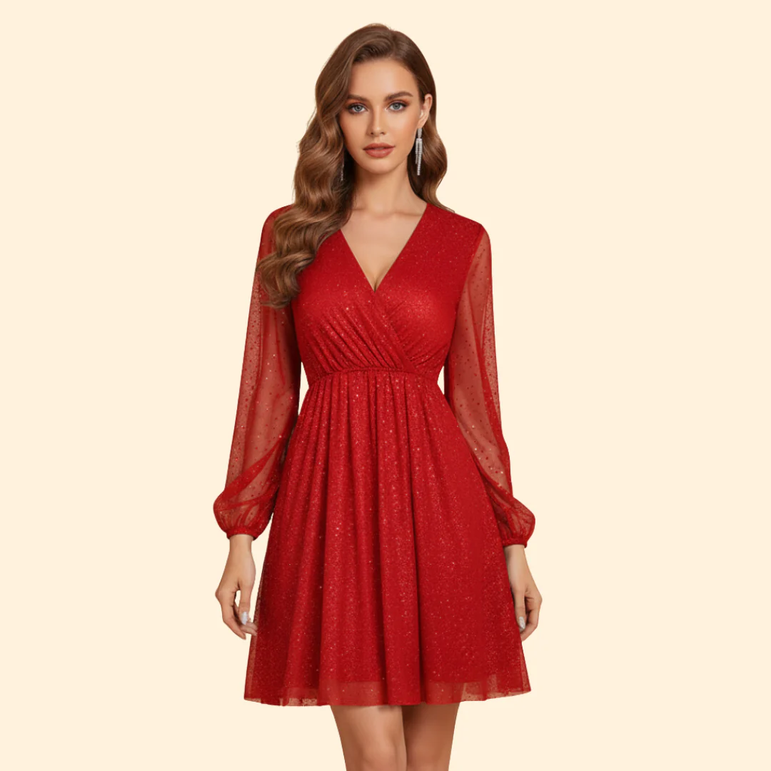 Women's Solid Color Maxi Dress with V-Neck - Image 9