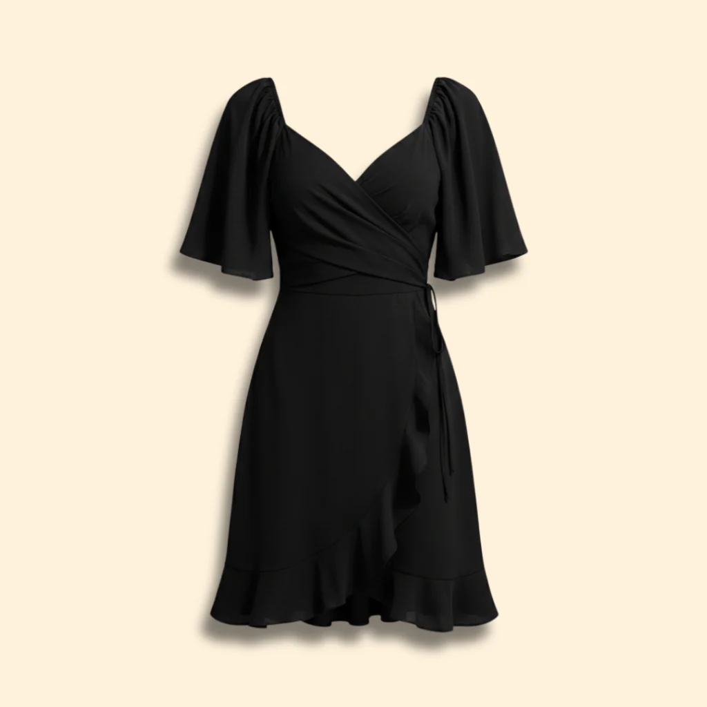 Women's Solid Color V-Neck Dress
