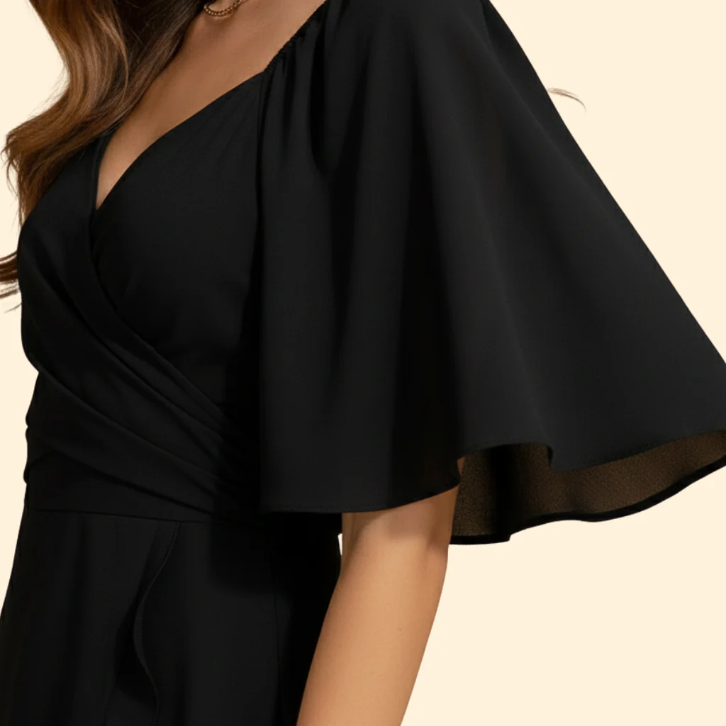 Women's Solid Color V-Neck Dress - Image 6