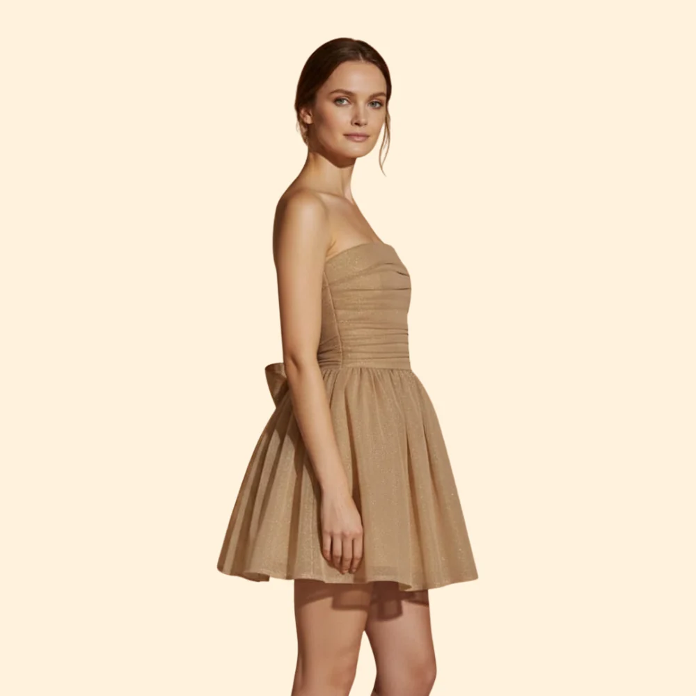 Women’s Sparkling Bow Wedding Guest Dress - Image 4