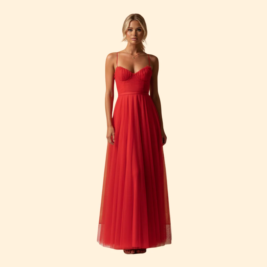 Women's Strapless Chiffon Dress with Tie Detail - Image 10
