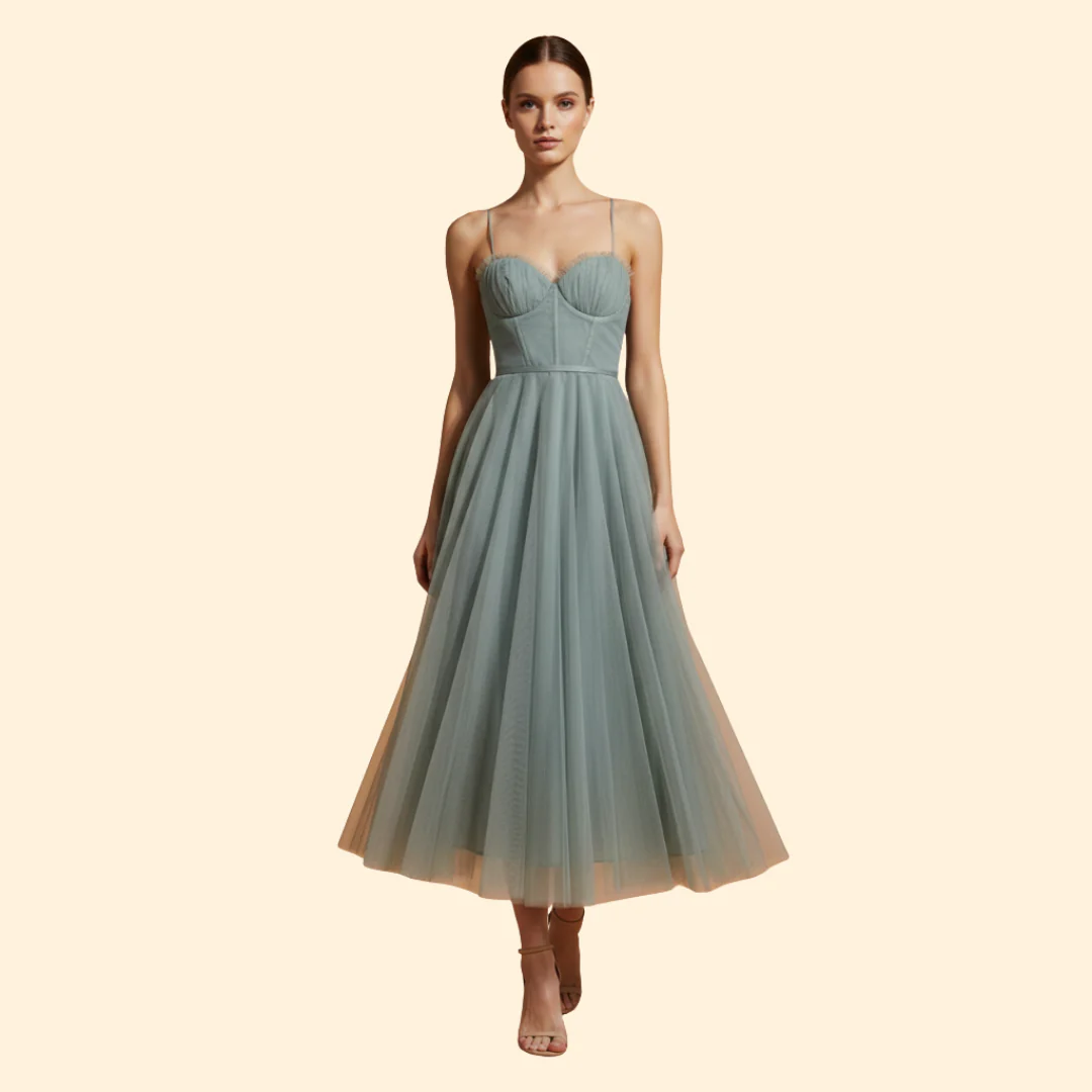 Women's Strapless Chiffon Dress with Tie Detail - Image 11