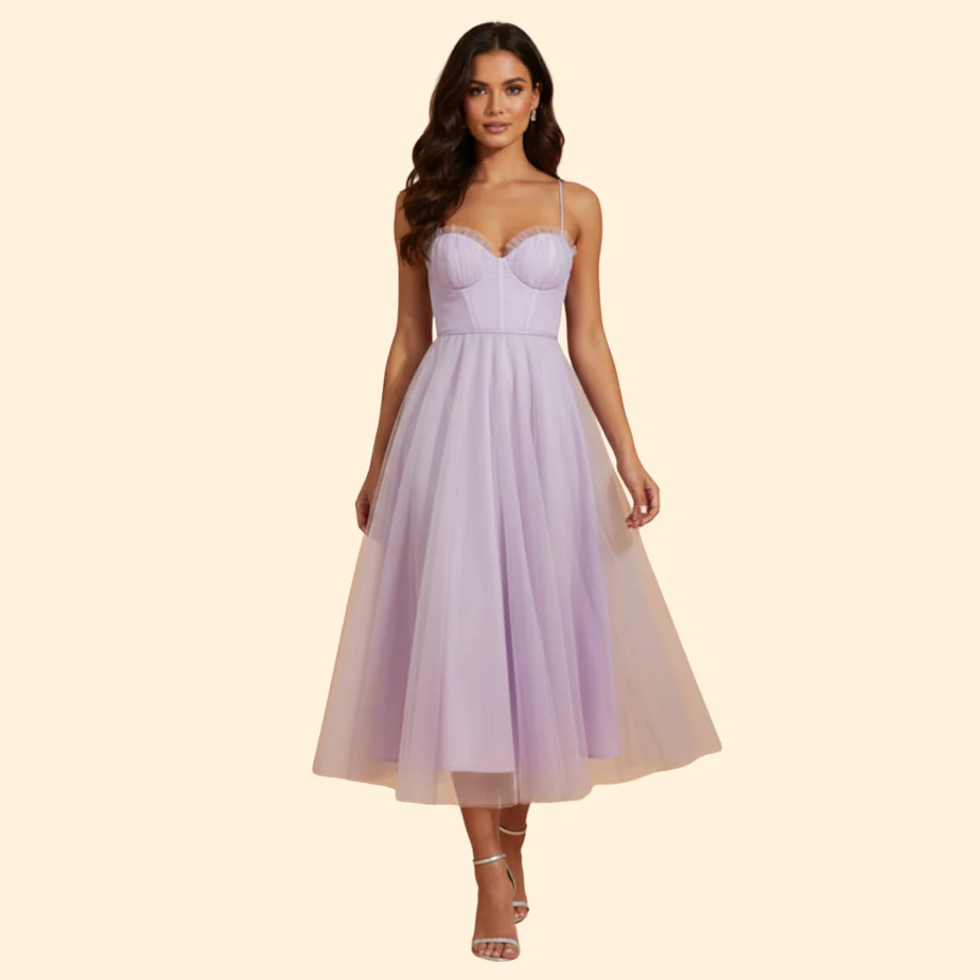 Women's Strapless Chiffon Dress with Tie Detail - Image 13