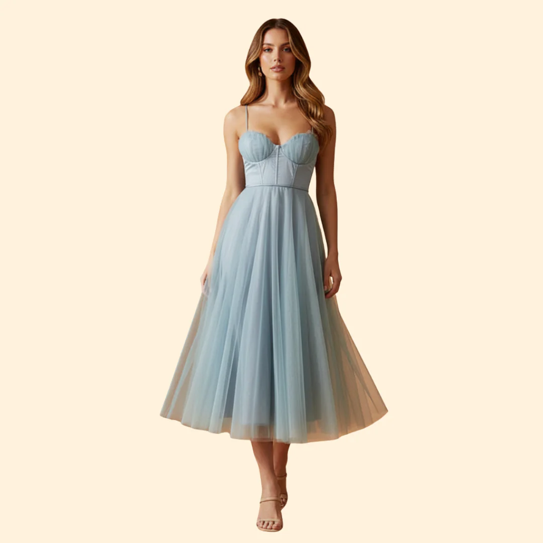 Women's Strapless Chiffon Dress with Tie Detail - Image 8