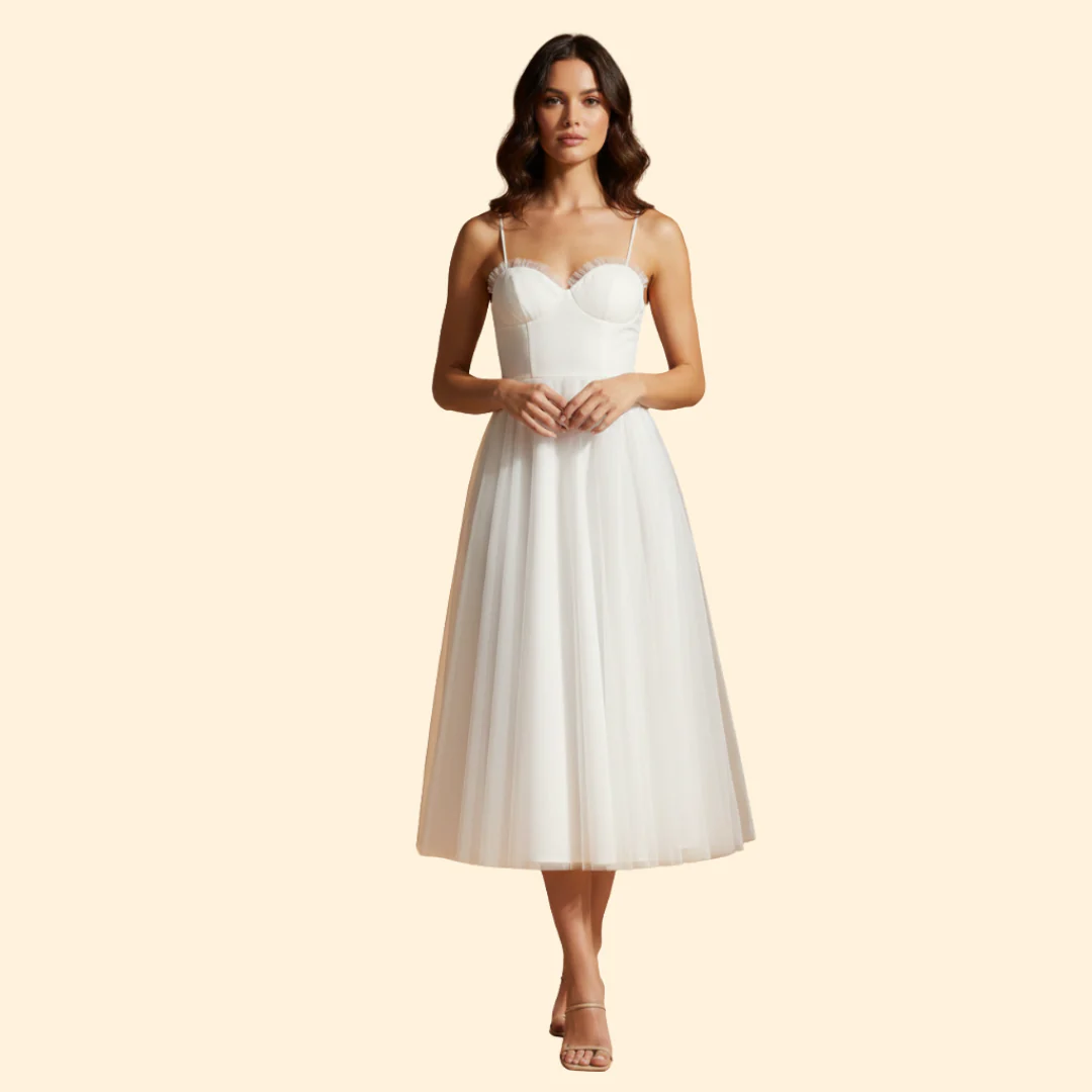 Women's Strapless Chiffon Dress with Tie Detail - Image 9