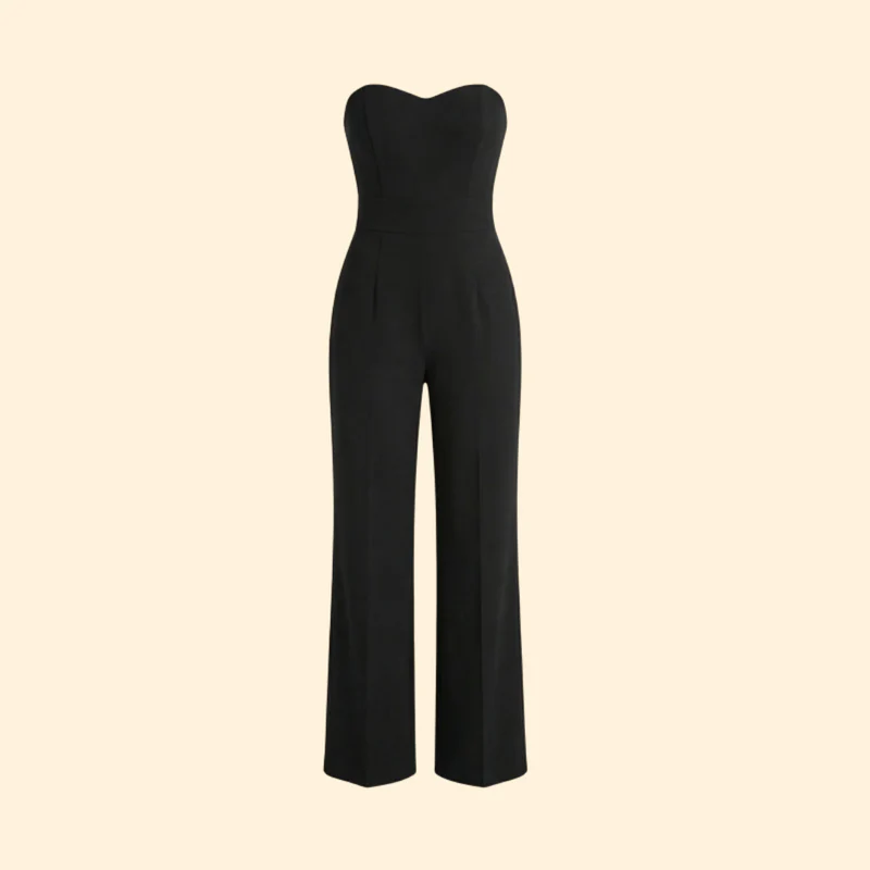 Women’s Strapless Jumpsuit with Flared Legs