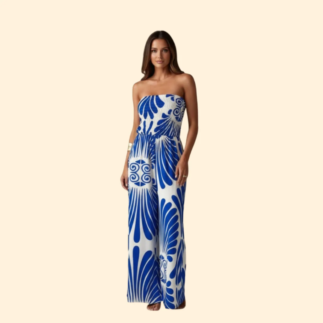 Women’s Strapless Jumpsuit with Floral Print - Image 6