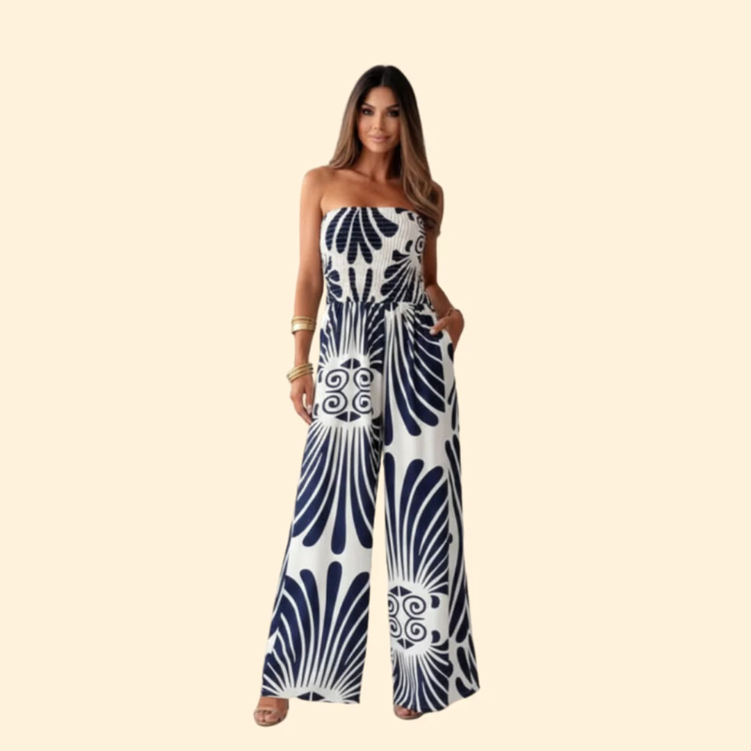 Women’s Strapless Jumpsuit with Floral Print - Image 8