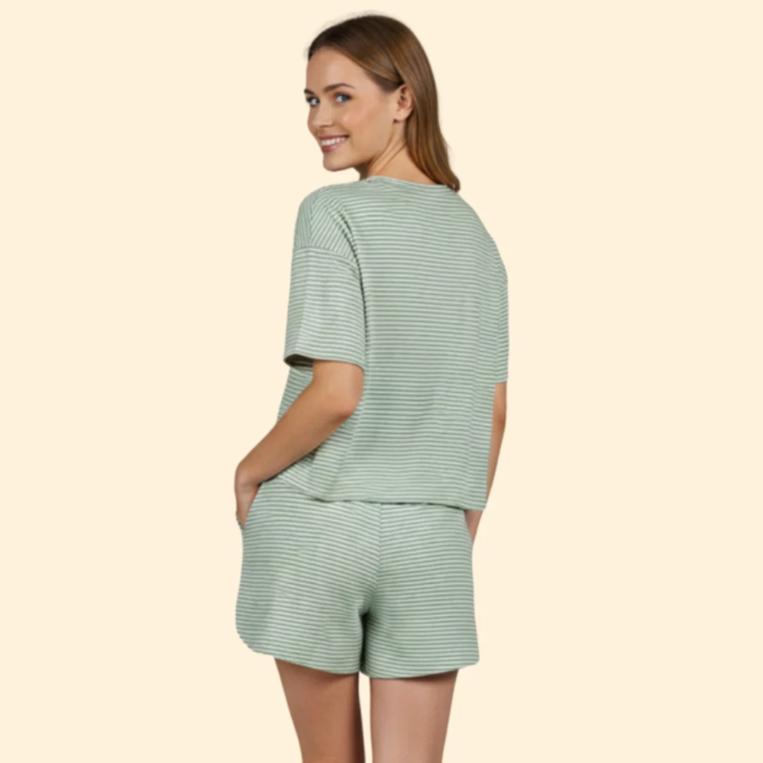 Women’s Striped Leisure Set with Elastic Waistband - Image 5