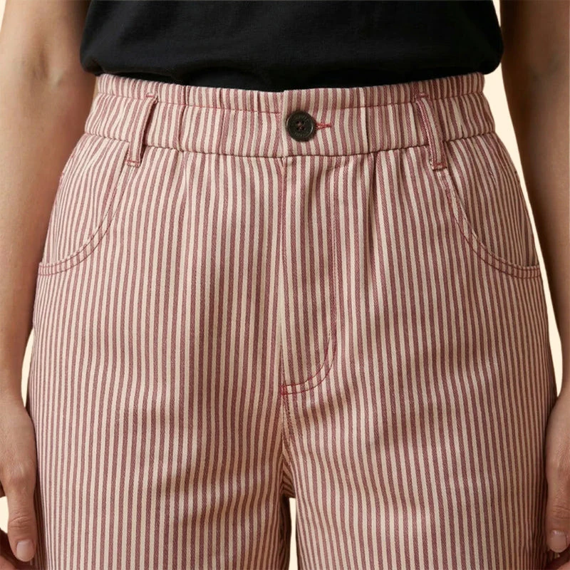 Women’s Striped Shorts with Button Waist - Image 7