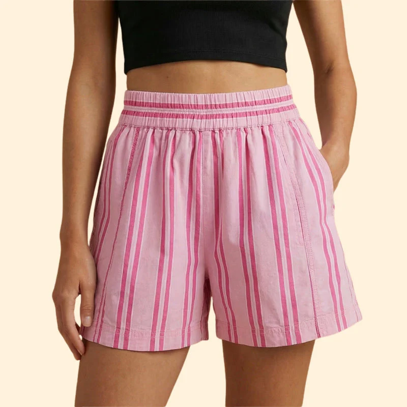 Women’s Striped Shorts with Elastic Waistband - Image 10