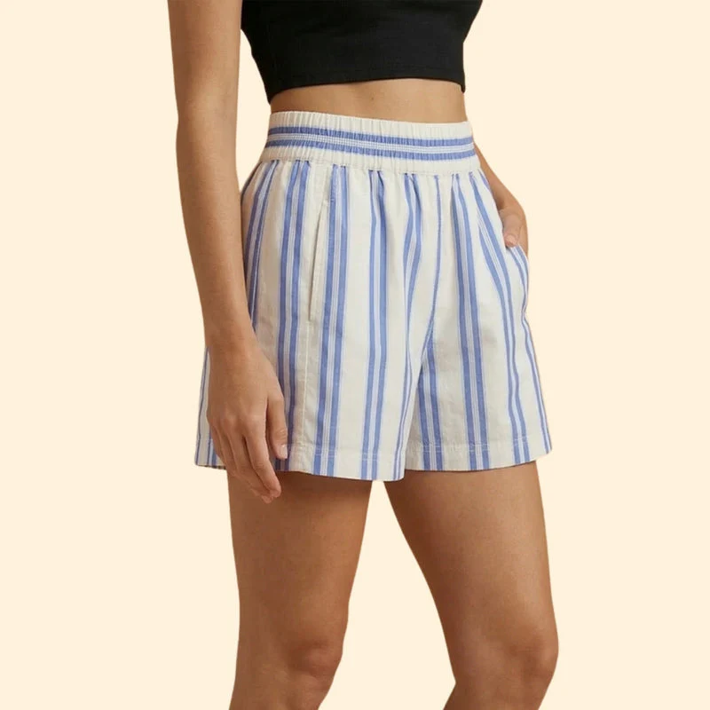 Women’s Striped Shorts with Elastic Waistband - Image 5
