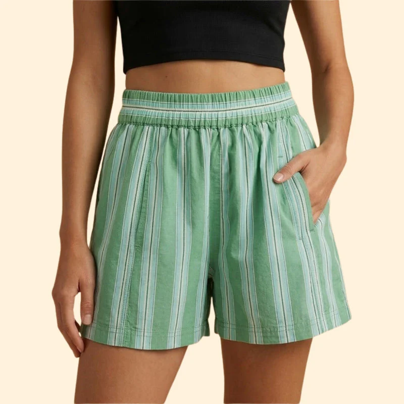 Women’s Striped Shorts with Elastic Waistband - Image 9