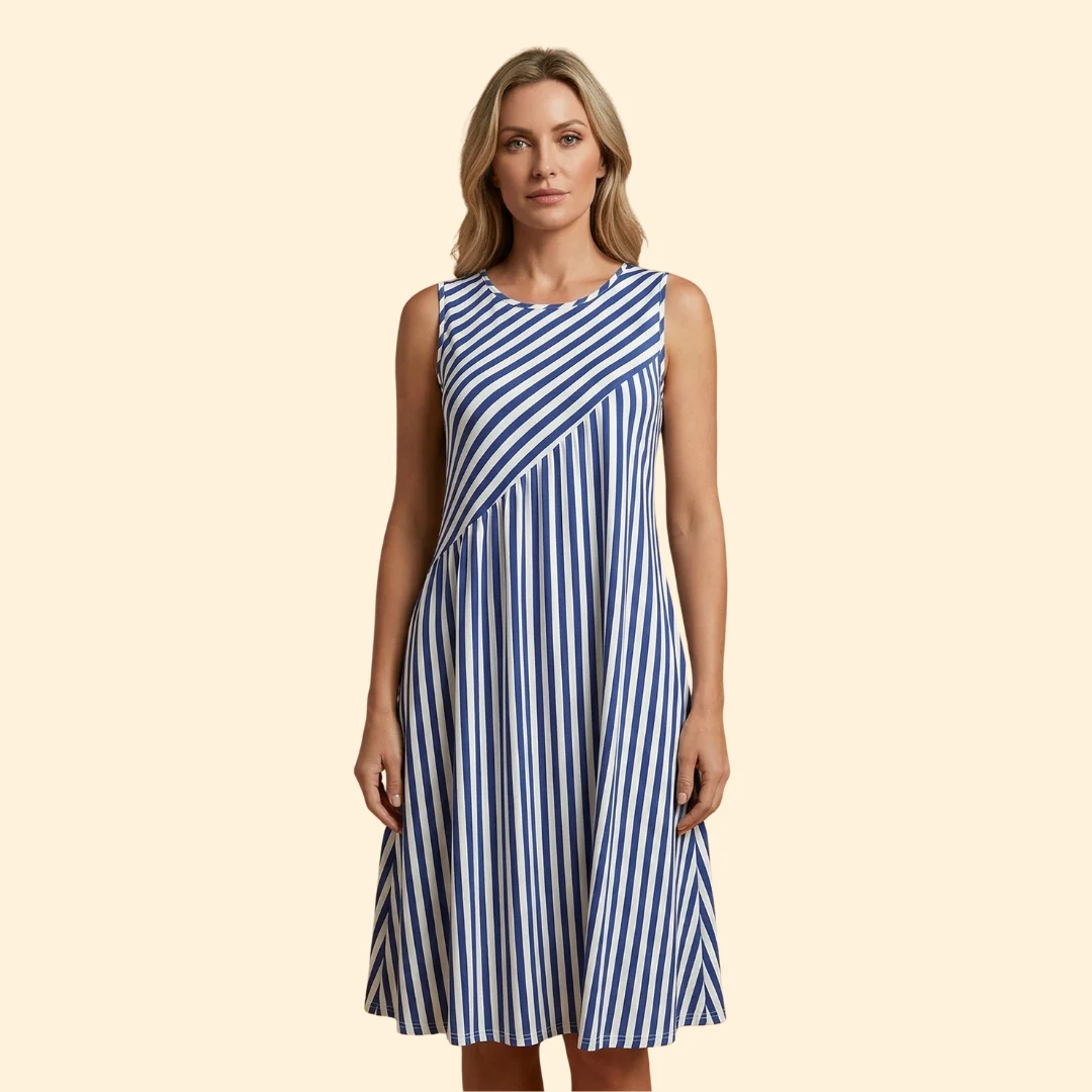 Women's Striped Sleeveless Dress - Image 2