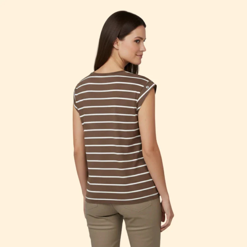 Women’s Striped T-Shirt with Rolled Sleeves - Image 5