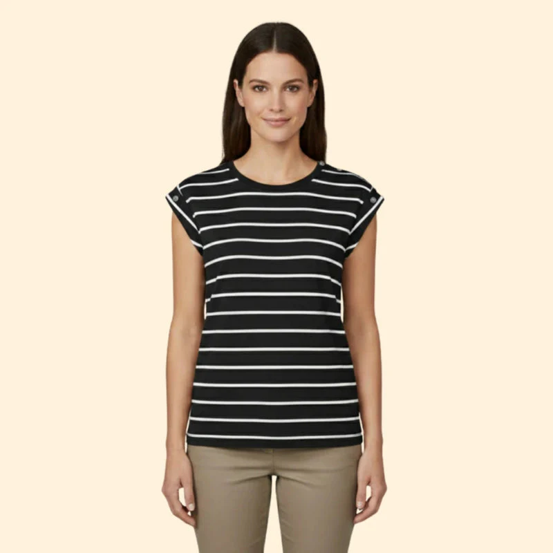Women’s Striped T-Shirt with Rolled Sleeves - Image 7