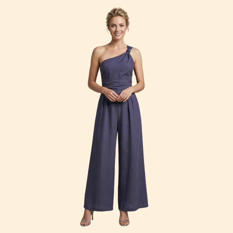 Women’s Stylish Jumpsuit with One-Shoulder Design - Image 2