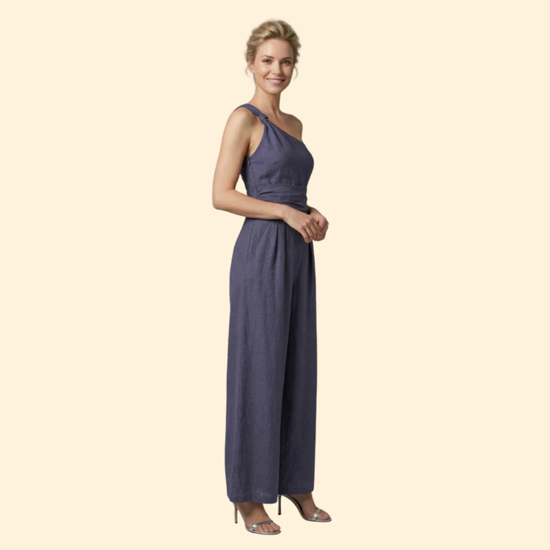 Women’s Stylish Jumpsuit with One-Shoulder Design - Image 3