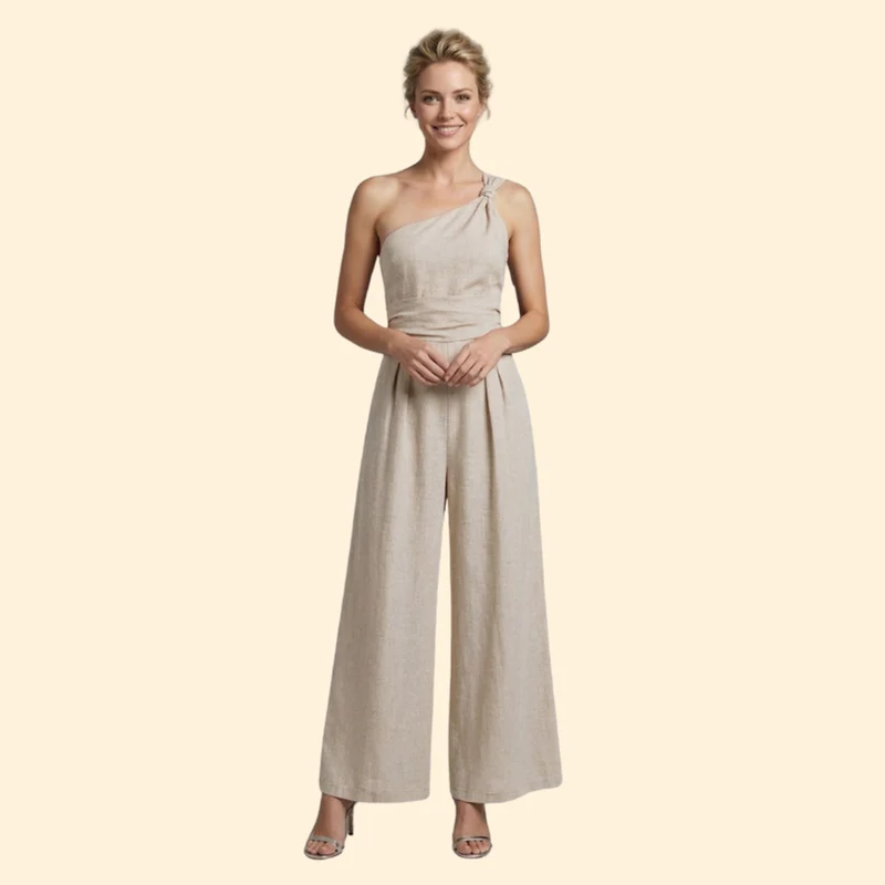 Women’s Stylish Jumpsuit with One-Shoulder Design - Image 6