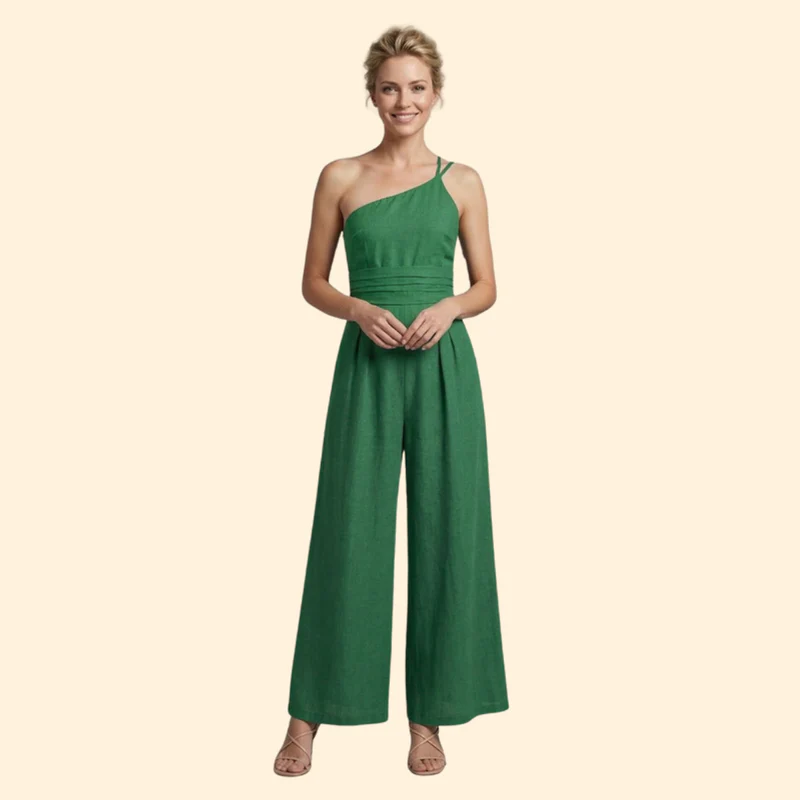 Women’s Stylish Jumpsuit with One-Shoulder Design - Image 7