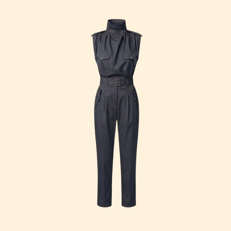 Women’s Stylish Jumpsuit with Pleated Front Design