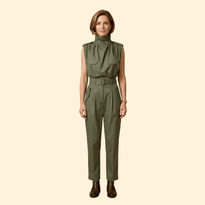 Women’s Stylish Jumpsuit with Pleated Front Design - Image 10