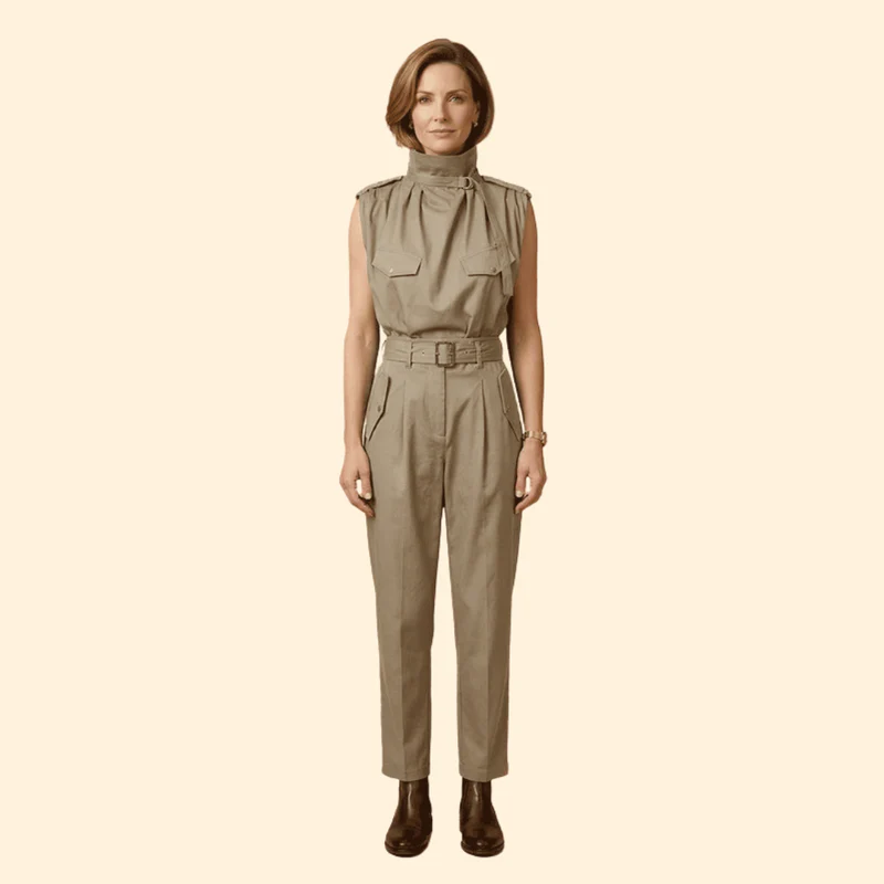 Women’s Stylish Jumpsuit with Pleated Front Design - Image 6