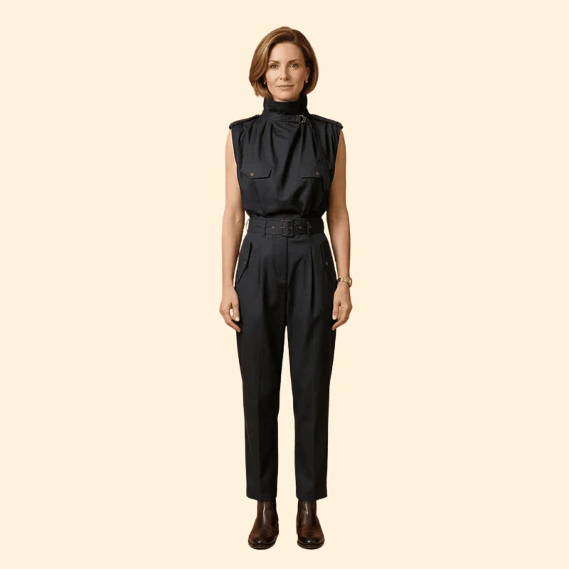 Women’s Stylish Jumpsuit with Pleated Front Design - Image 7