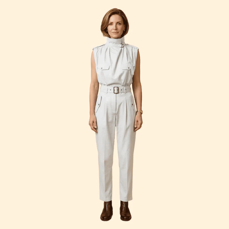 Women’s Stylish Jumpsuit with Pleated Front Design - Image 8