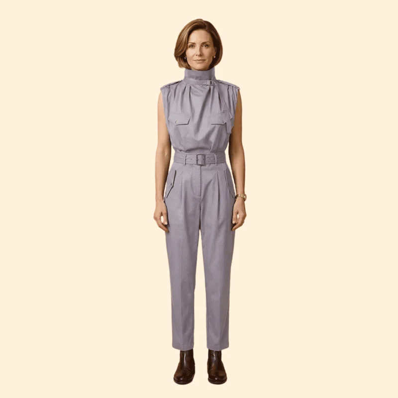 Women’s Stylish Jumpsuit with Pleated Front Design - Image 9