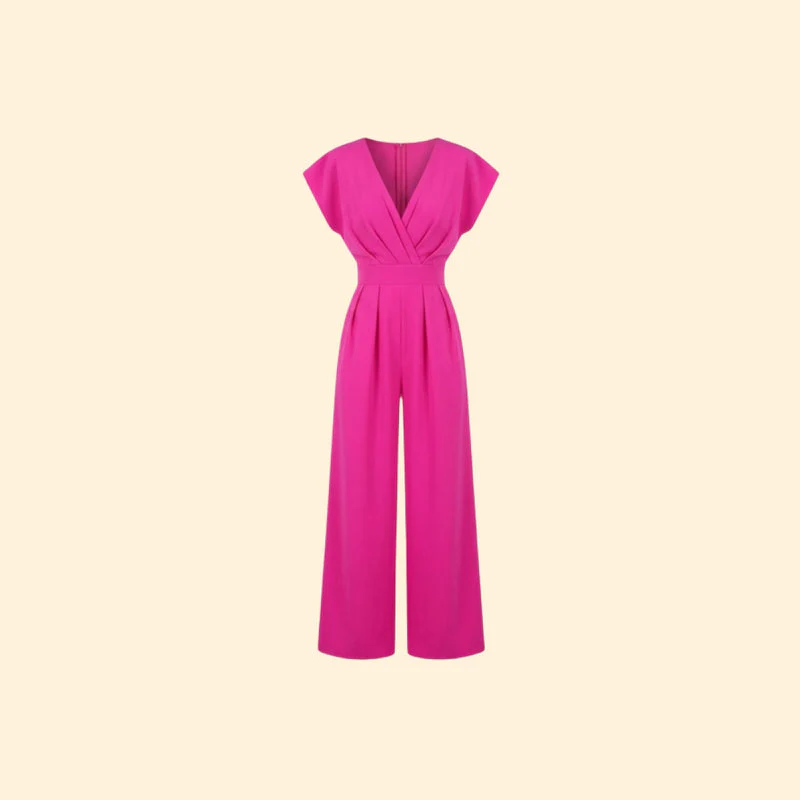 Women’s Stylish Jumpsuit with V Neckline