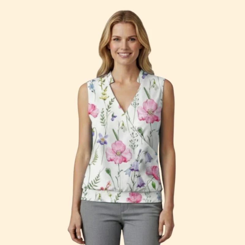 Women's Stylish V-Neck Casual Blouse - Image 12