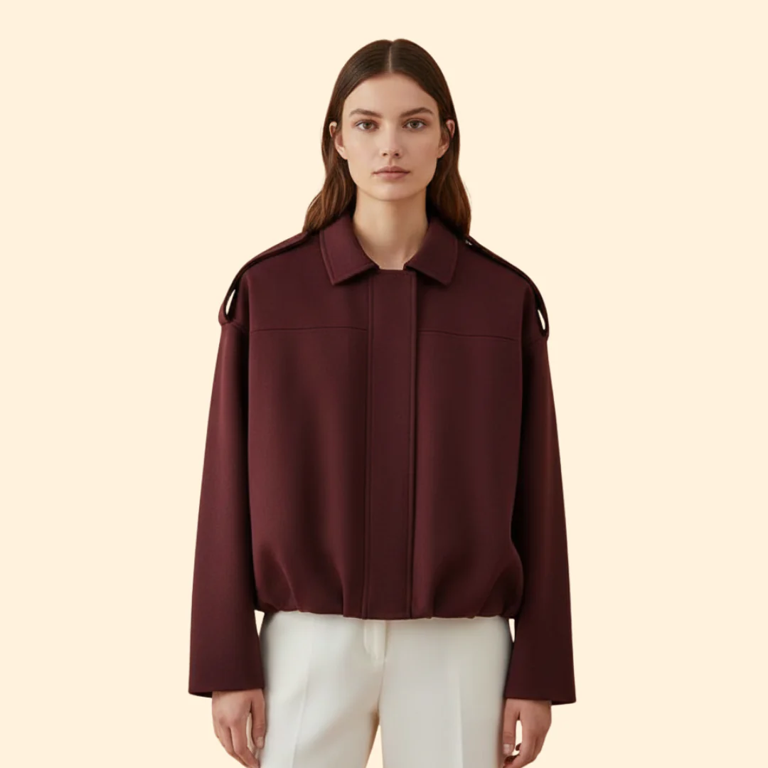 Women’s Suede Bomber Jacket with Long Sleeves - Image 6