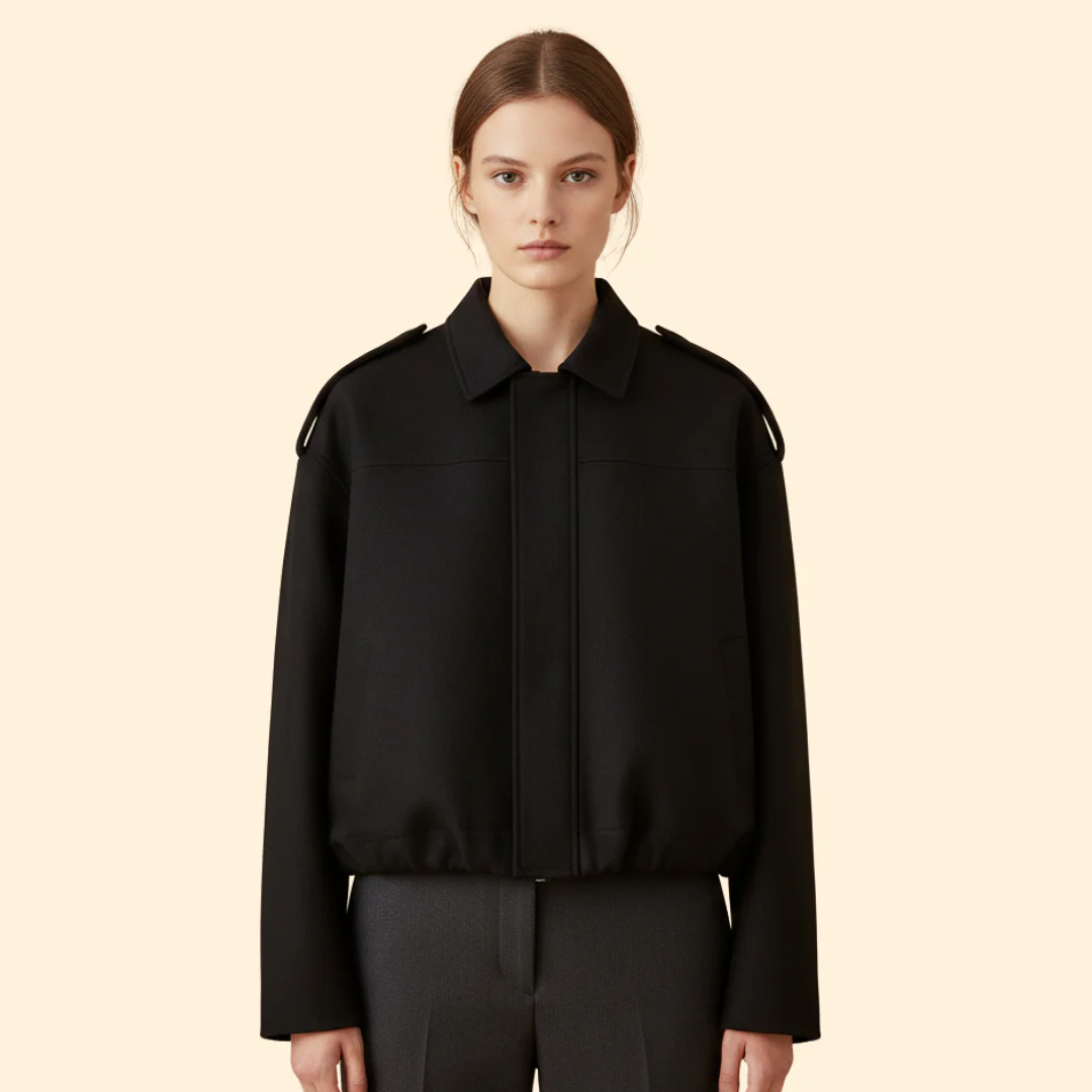 Women’s Suede Bomber Jacket with Long Sleeves - Image 7