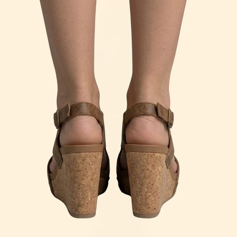 Women's Suede Wedge Sandals - Image 6
