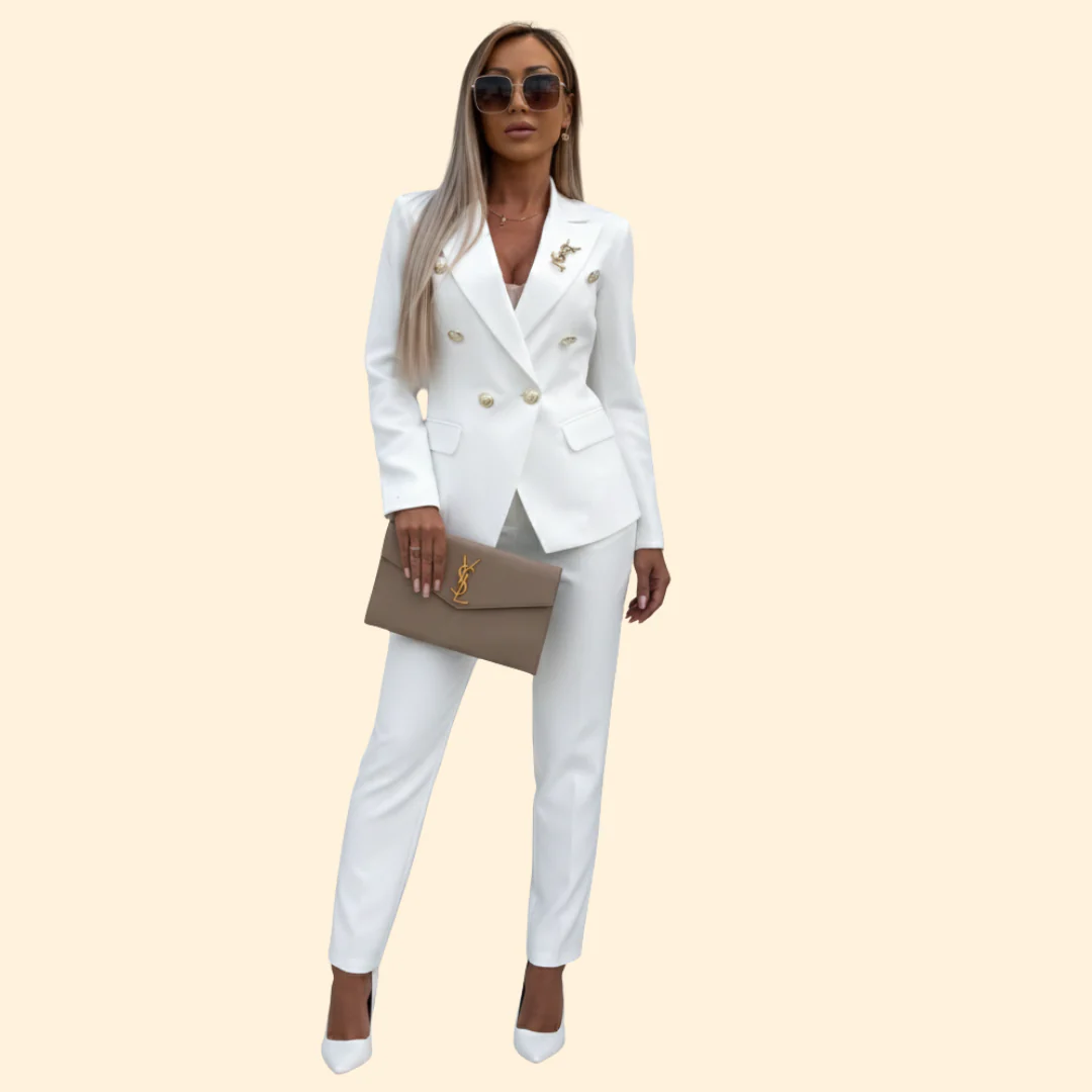 Women’s Suit Set with Double Breasted Blazer - Image 10