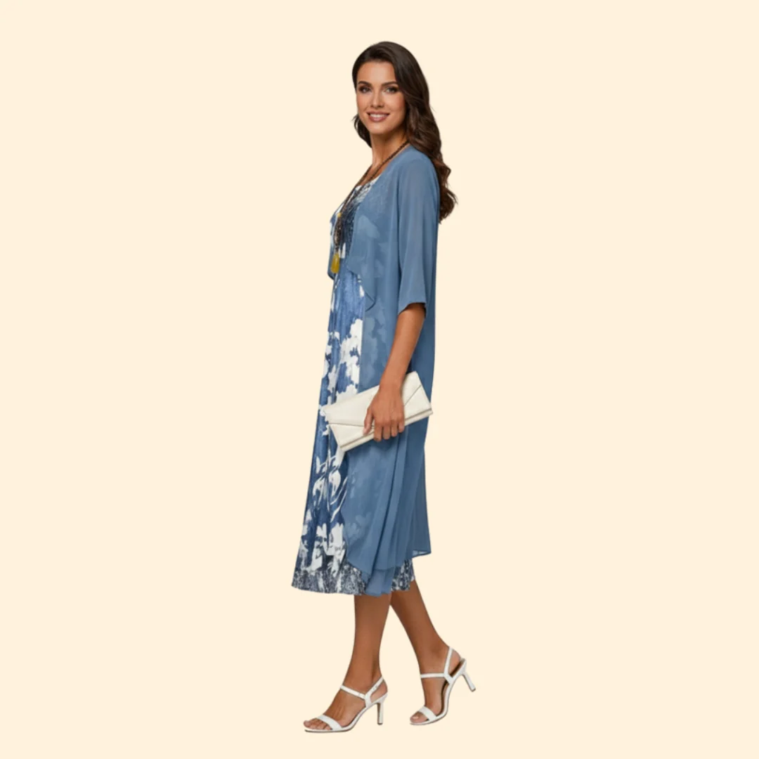Women’s Summer Dress with Floral Print and Cardigan - Image 4