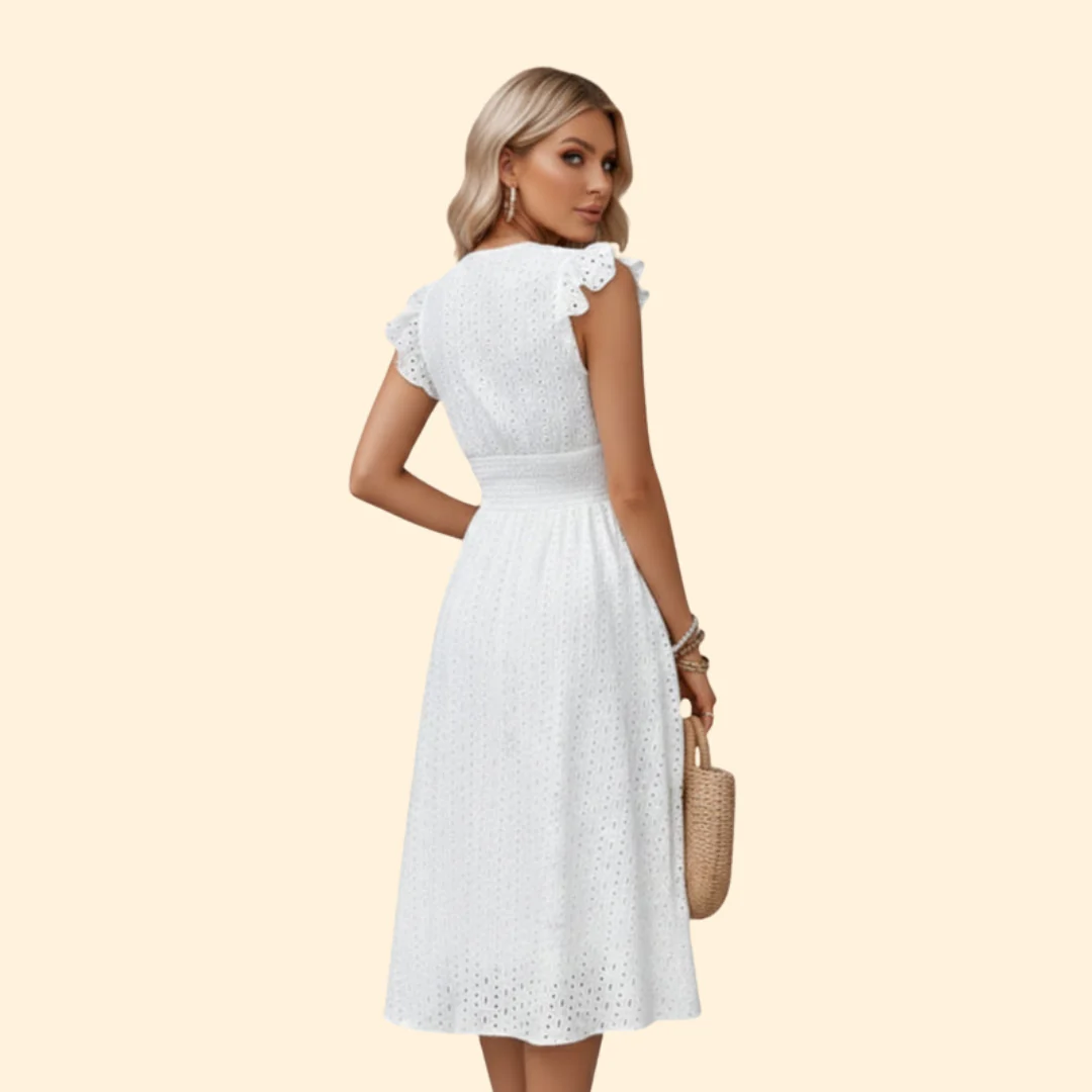 Women’s Summer Dress with Lace Detail and V-Neck - Image 5