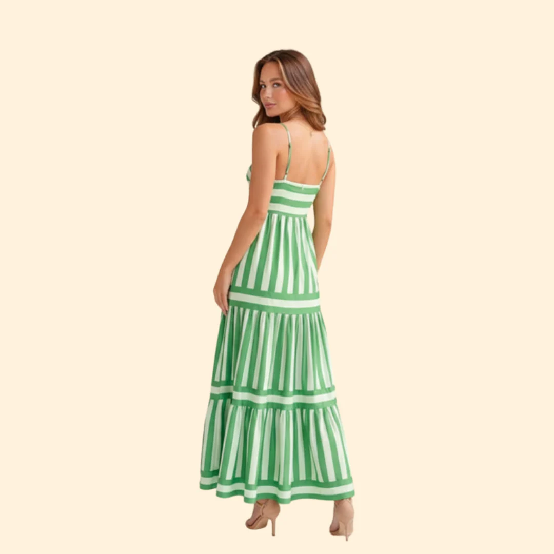 Women’s Summer Dress with Stripes and Tiered Skirt - Image 5