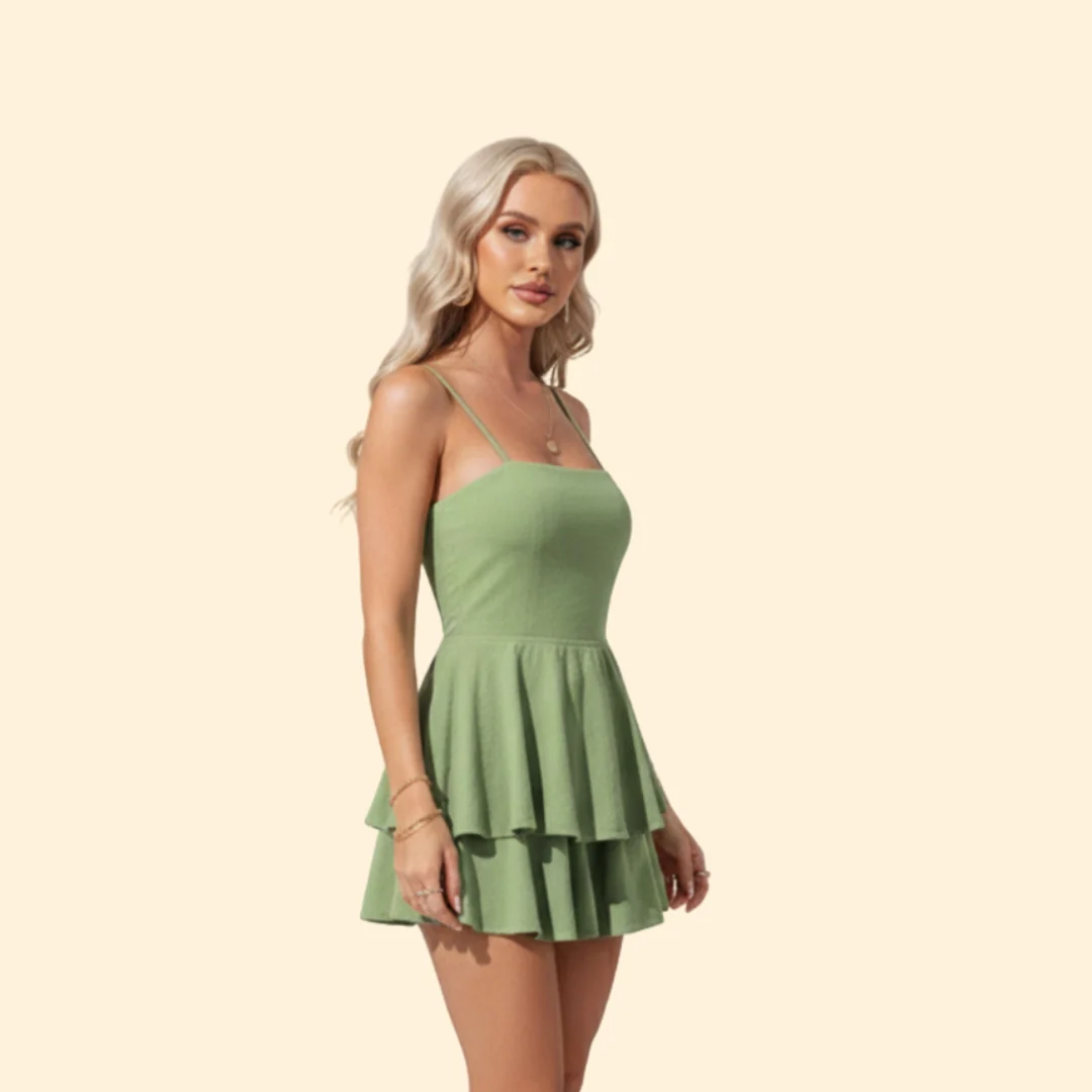 Women’s Summer Dress with Tiered Skirt - Image 3