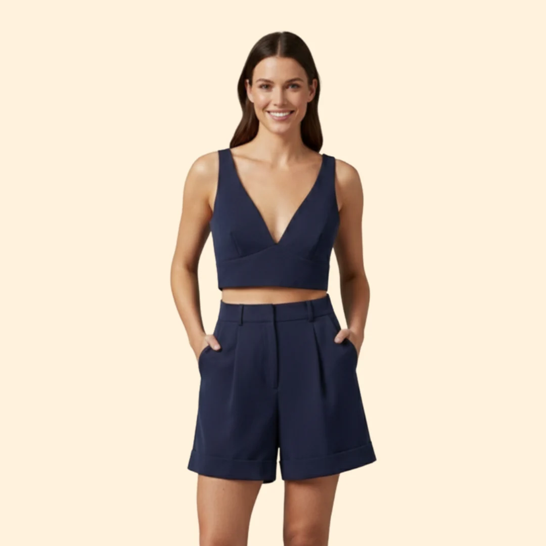 Women’s Summer Set with High-Waist Shorts - Image 2