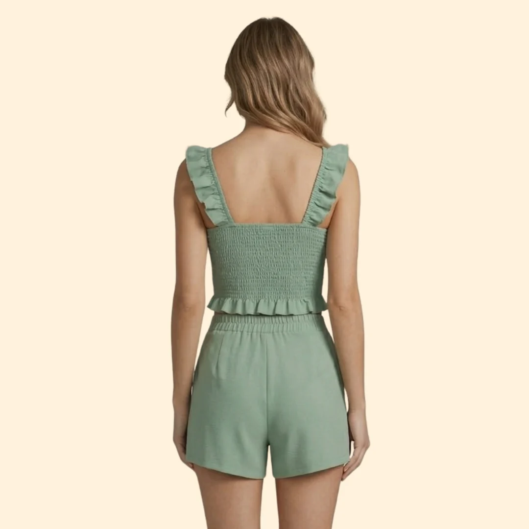 Women’s Summer Set with Ruffled Crop Top - Image 5