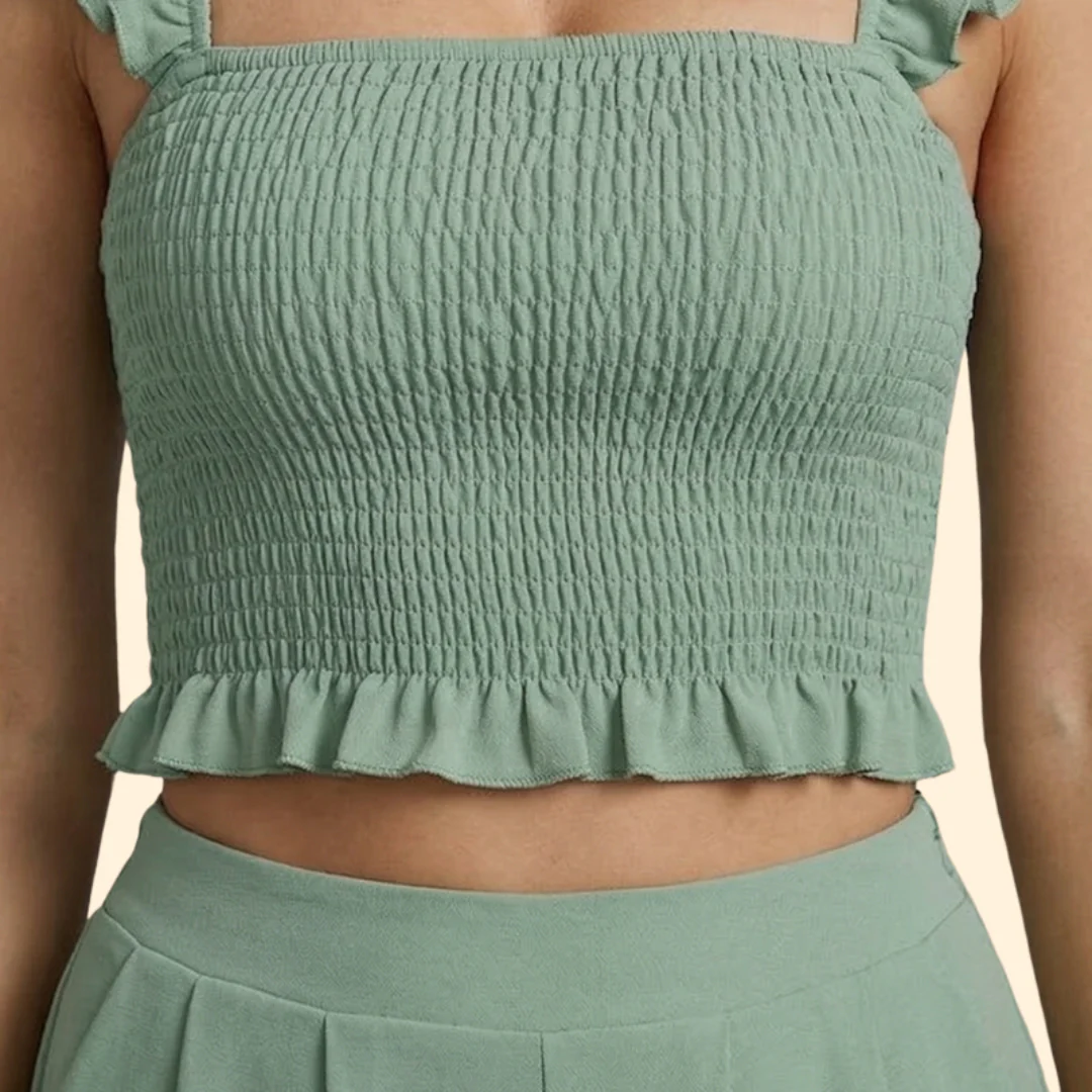Women’s Summer Set with Ruffled Crop Top - Image 6
