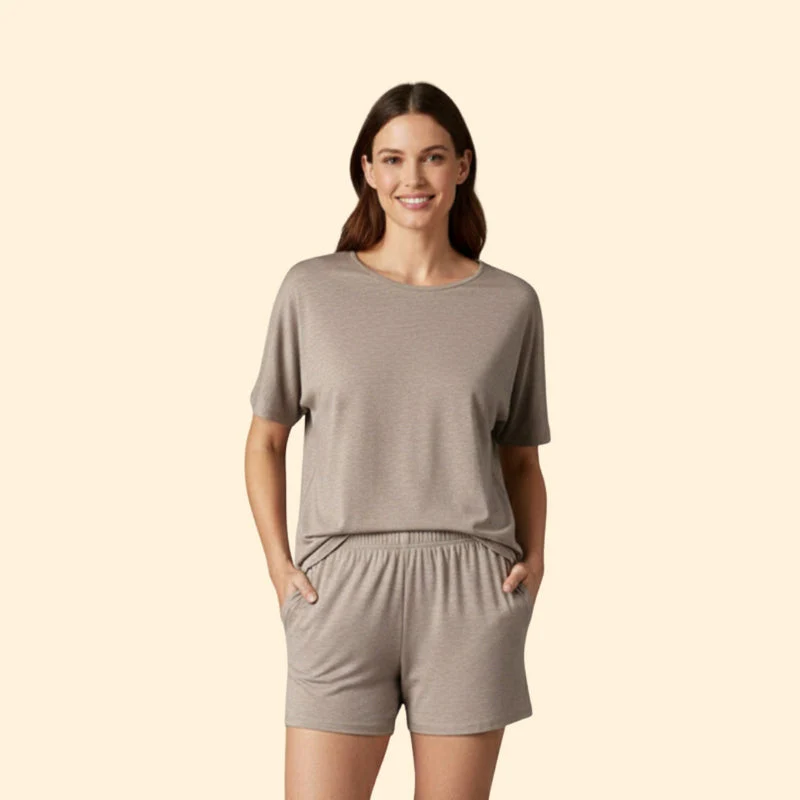 Women’s T-Shirt and Shorts Set with Side Knot - Image 2