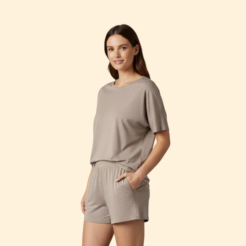 Women’s T-Shirt and Shorts Set with Side Knot - Image 3