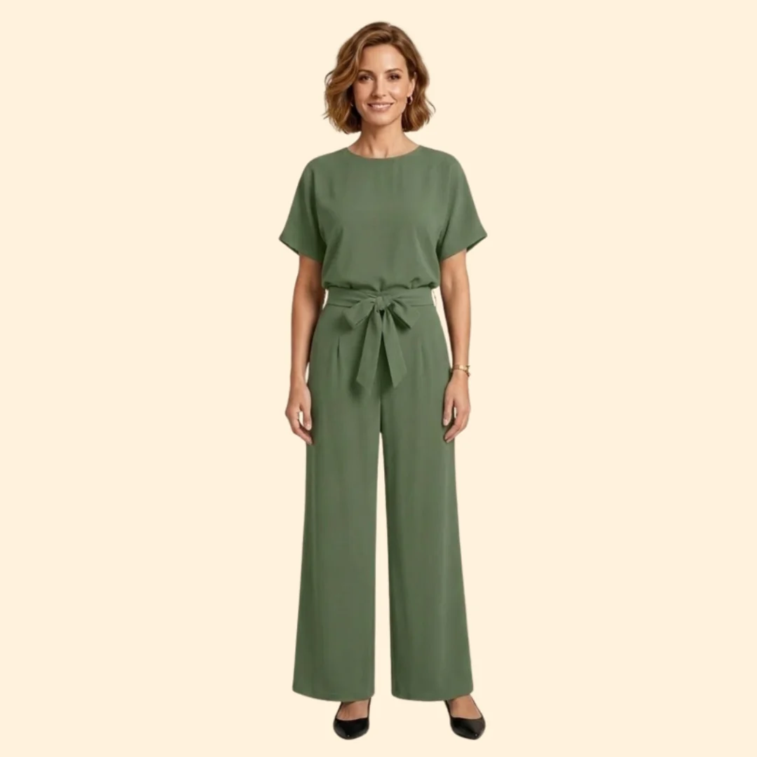 Women’s T-Shirt and Wide-Leg Pants with Tie - Image 8
