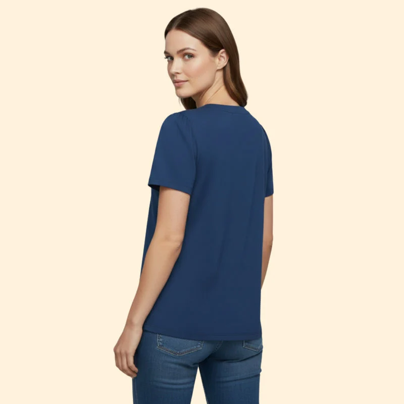 Women’s T-Shirt with Button Neckline Detail - Image 5