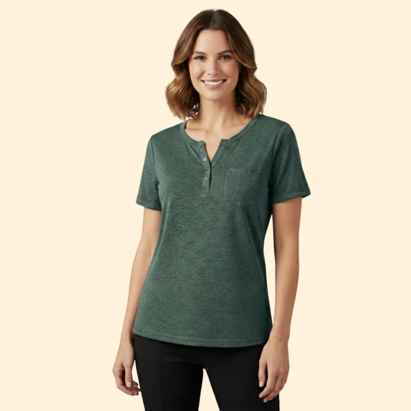 Women’s T-Shirt with Pocket and Button Detail - Image 12